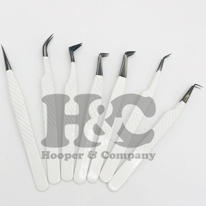 แหนบขนตาสแตนเลสเคลือบสีแหนบตัดเพชรผลิตภัณฑ์ที่กำหนดเองแหนบโลโก้นำเสนอขนมิงค์ - Product Image 3