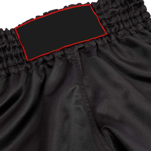 Pantalones cortos muay thai para hombre y niña, poliéster negro, venta al por mayor - Product Image 3