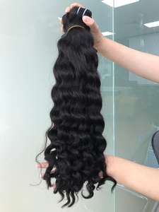 Mechones de doble máquina de trama, extensiones de cabello humano Remy virgen ondulado grande a precio al por mayor, alta calidad - Product Image 5