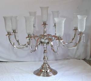 Modern Decorative <b>Candelabra</b> Table Centerpiece Nickel Plated Fancy <b>Candelabra</b> - Product Image 4