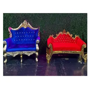 โซฟาไม้หรูหราสำหรับงานแต่งงานโซฟาแต่งงานที่หรูหราและสะดวกสบายจัดงานแต่งงานโซฟาหรูเชสเตอร์ฟิลด์ - Product Image 1