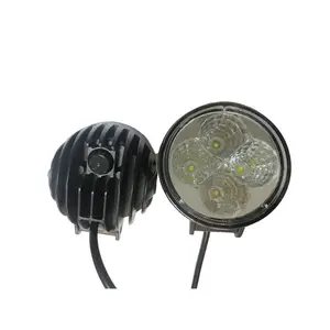 Mini farol de led para motocicleta utv, caminhão de moto de 12w vermelho, azul, 12v, âmbar, duas cores, 24 v, flash 3 polegadas, luz de trabalho