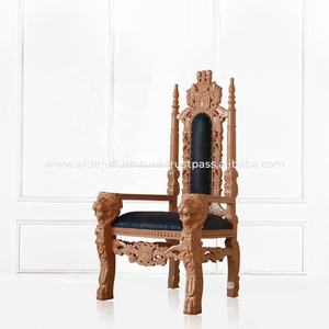 Silla de trono de madera maciza del Rey León en estilo francés, silla de ocio con mechones para sala de estar, apartamento, muebles de Hotel - Product Image 3