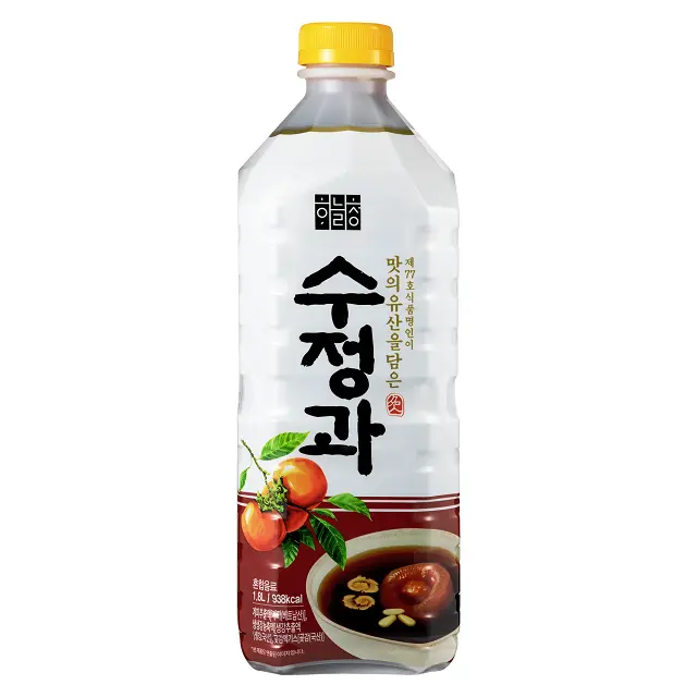 Sweet sujeonggwa drink Korean traditional cinnamon punch beverage made with 100% domestic nut and malt syrup