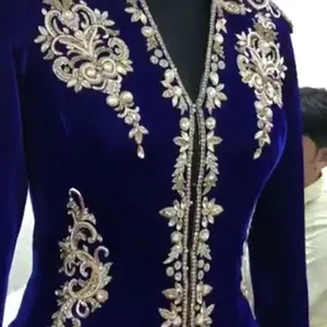 Chaqueta de terciopelo Azul Real, DABKA embellecedor de vestido bordado, cuentas de cristal, piedra de cristal para ropa de fiesta/boda @ 2022 - Product Image 1