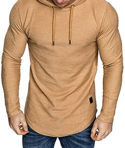 เสื้อมีฮู้ดผ้าเจอร์ซีย์สำหรับผู้ชายขนาดพลัสไซส์ปักสกรีนลายพัฟเสื้อสเวตเชิ้ตแบบเรียบ - Product Image 4