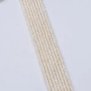 Wholesale 2.5-3mm natural white color freshwater loose flat pearls beads string strand for jewelry making