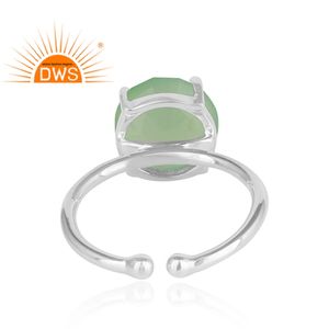 Bijoux de créateur en argent sterling 925, bague ajustable, Set de bagues en pierre précieuse de calcédoine, préhnite, vente en gros - Product Image 3