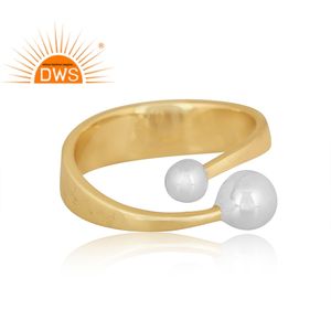 Anillo Ajustable con Bisel de Latón de Diseño Personalizado Hecho a Mano, Joyería de Moda para Mujer, Sin Níquel ni Plomo - Product Image 3