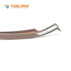 TEEJAY Baby Pink Powder Coated Stainless Steel Duck Shape 90 Degree Tweezer Smooth Tip Perfect Grip for Volume Eyelash - Product Image 3
