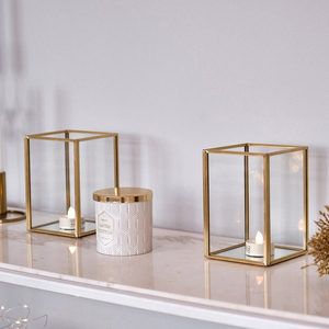 Glass Candle Holder Set-<b>gold</b> Candle <b>Lantern</b>- <b>Lantern</b> Centerpiece-wedding Table Decor - Product Image 1