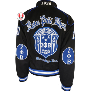 Zeta Phi Beta sororité broderie femmes coton course sergé veste ZPB sororité brodé dames personnalisé course veste - Product Image 2