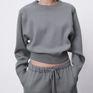 Chándal con logotipo personalizado para mujer, pantalones de chándal de algodón, ropa de calle, sudadera con cremallera y conjunto de Jogger Unisex - Product Image 6