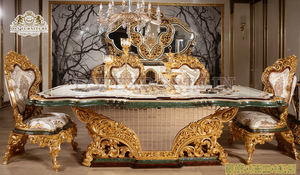 Juego de Comedor de Estilo Turco con Tallado Pesado, Seis Plazas, Mesa de Comedor Barroca de Lujo con Acabado Dorado, Elegante Comedor - Product Image 2