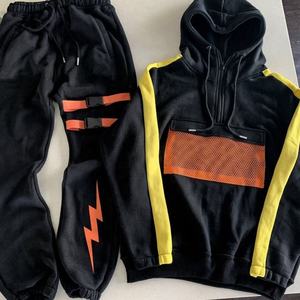 Chándal de carga personalizado de alta calidad para hombre, ropa de calle reflectante de 3m, traje de chándal a rayas, chándal de lana de algodón - Product Image 4