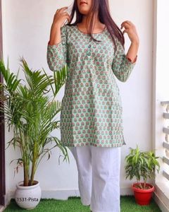 Ropa informal de algodón para mujer, traje corto de algodón con estampado de lámina, nuevo diseño, hecho a mano, a bajo precio - Product Image 4