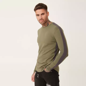 Camiseta naranja con cuello redondo para hombre, diseñada y de tamaño personalizado, 100% algodón, patrón sólido, técnica de punto lavado - Product Image 4