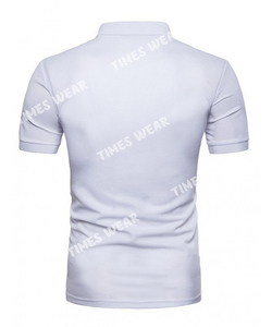 Camiseta con estampado de camuflaje para hombre, Polo de cuello vuelto con botones - Product Image 6