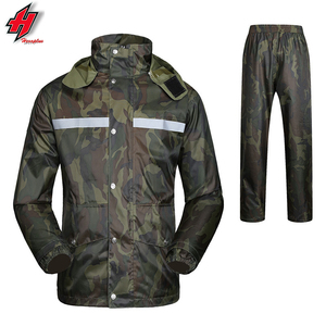 2023 polyester enduit PU unisexe imperméable vêtements de travail 2 pièces Durable sûr imperméable imperméable pantalon de pluie costume - Product Image 5