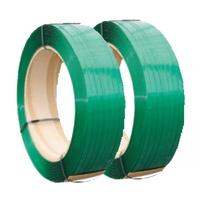 Rouleau de cerclage d'emballage manuel en PET gaufré vert de l'usine indienne 15.5mm x 0.90mm en polyester PP Multipack