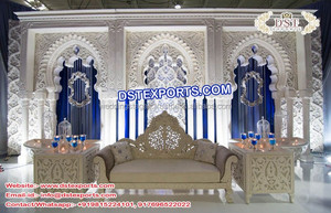 Escenario de boda con marco Rajwada de fibra dorada, el mejor marco trasero Rajwada, escenario de boda con marco dorado tallado, decoración para eventos en Australia - Product Image 2