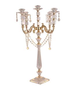 Good quality best design 5 arms/3 arms <b>Crystal</b> Candle <b>Stand</b> Wedding And Events Decoration For Weddings - Product Image 1