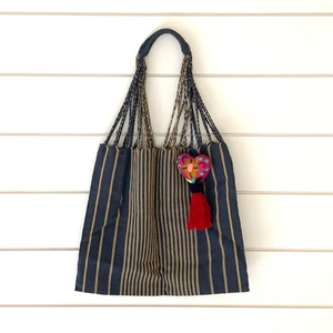 Beautifully Handmade Customize Black and Grey <b>Sweet</b> Gift for Girlfriend Handmade Straw Backpack Daily Office Your Tote <b>Bag</b> - Product Image 1