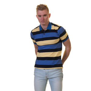 POLO con cuello de algodón a rayas para hombre, camiseta informal, ropa de golf - Product Image 1