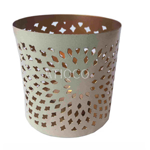 Atiqco – Nouveaux bougeoirs ronds en fer forgé de haute qualité avec motif ajouré unique, supports créatifs pour bougies chauffe-plat, pour tables - Product Image 2