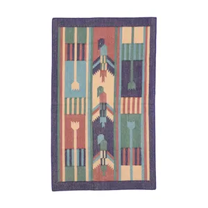 印度基利姆野餐地毯户外地毯定制设计长方形手工黄麻地垫
