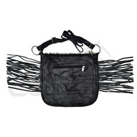 À la mode noir frange sac à main bohème mode longue sangle fermeture éclair poches conception personnalisée en gros Western sacs à main en cuir pour les femmes