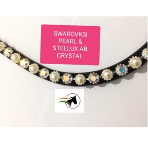 Ecuestre de perlas y cristales AB caballo frente banda asequible de lujo de moda con espalda abierta cinta adhesiva en bucle - Product Image 5