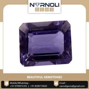 Lolite หินกึ่งมีค่าตัดมรกต,อัญมณีเหลี่ยมเพชรพลอยสีม่วงสวยดูหรูหรา - Product Image 5