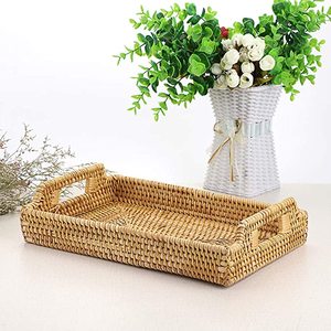 Bandeja para servir comida de ratán en diseño elegante con acabado natural perfecto para vajilla de mesa y uso en bodas - Product Image 5