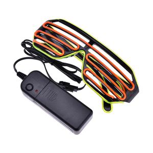 Wholesale 3d activated christmas EL Wire Shutter Shape Glasses Glow led light up Party Glasses - Product Image 1