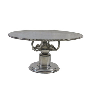 Handcrafted Cake Stand Dinner <b>Table</b> Server Accessories Unique Style <b>Square</b> Shape Silver Antique Finishing Cake Stand - Product Image 2