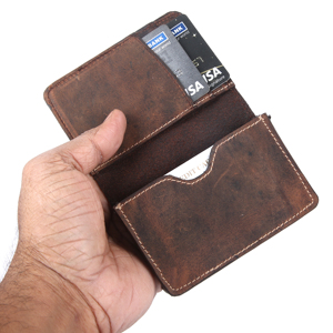 Tarjetero de Cuero con Protección RFID, Hecho en India, para Tarjetas de Visita y Crédito, Cartera de Cuero Genuino para Hombre en Venta - Product Image 5