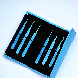Juego de 6 Pinzas de Acero Inoxidable Duraderas de 10 mm para Extensión de Pestañas, Etiqueta Privada Personalizada, Fáciles de Agarrar - Product Image 2