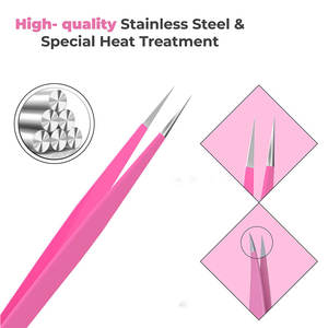 Kit de Pinzas para Pestañas de Acero Inoxidable de Alta Calidad, Duraderas y Reutilizables, Instrumentos de Belleza con Logotipo Personalizado para Venta en Línea - Product Image 2