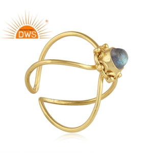 Anillo de Labradorita Brillante, Proveedor de Joyería de Piedras Preciosas, Chapado en Oro Amarillo, Plata 925, Anillo Antiguo, Colección Clásica - Product Image 2