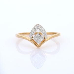 Anillo de declaración de oro amarillo sólido de 18 quilates hecho a mano, piedra preciosa de diamante natural, joyería fina, regalo de aniversario para mujer - Product Image 2