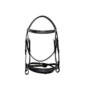 Juego de Brida para Caballo de Cuero de Toro Negro Marrón Clásico Premium, Cómodo y Duradero, con Narquileras y Frontal Acolchados, Logotipo Personalizado - Product Image 4