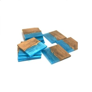 Lot de 4 sous-verres à thé de finition en résine de style luxueux au design fait à la main pour la cuisine et la restauration - Product Image 2