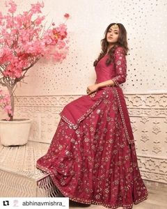 Elegant and stylish lehenga top Dress with beautiful applique work for Party/ Wedding =2020 - Product Image 1