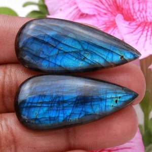 Pendentif goutte d'eau en labradorite, boucles d'oreilles fantaisie motif dessin animé, 100 paires de pierres précieuses en vrac aigue-marine, base de cabochon pour la fabrication de bijoux, Bouddha - Product Image 1