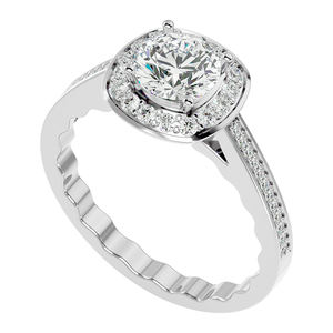 แหวนเพชรเม็ดเดี่ยวแท้10K ประดับเพชรเม็ดสีทองคำขาวดีไซน์ล่าสุด - Product Image 1