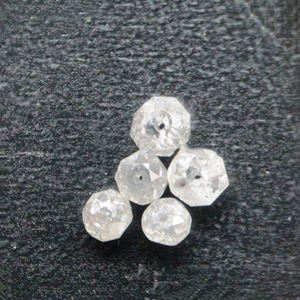 Pierres naturelles en diamant Gemone, perles amples et rondes, de couleur blanche, taille 2 mm à 5 mm - Product Image 1