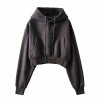 Sudadera con capucha deportiva para correr de algodón 100% para mujer, ropa de calle de manga larga, chaqueta para correr, capucha bordada, sudadera deportiva para gimnasio para - Product Image 5