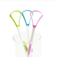 Grattoir à langue portable en plastique certifié CE, emballage en boîte couleur, logo personnalisé, impression sérigraphique, modèle TC-M5 pour