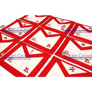 Tablier de rite écossais maçonnique (REAA) broderie rouge-Lot de 9 | Fournisseur de tablier maçonnique Regalia - Product Image 4